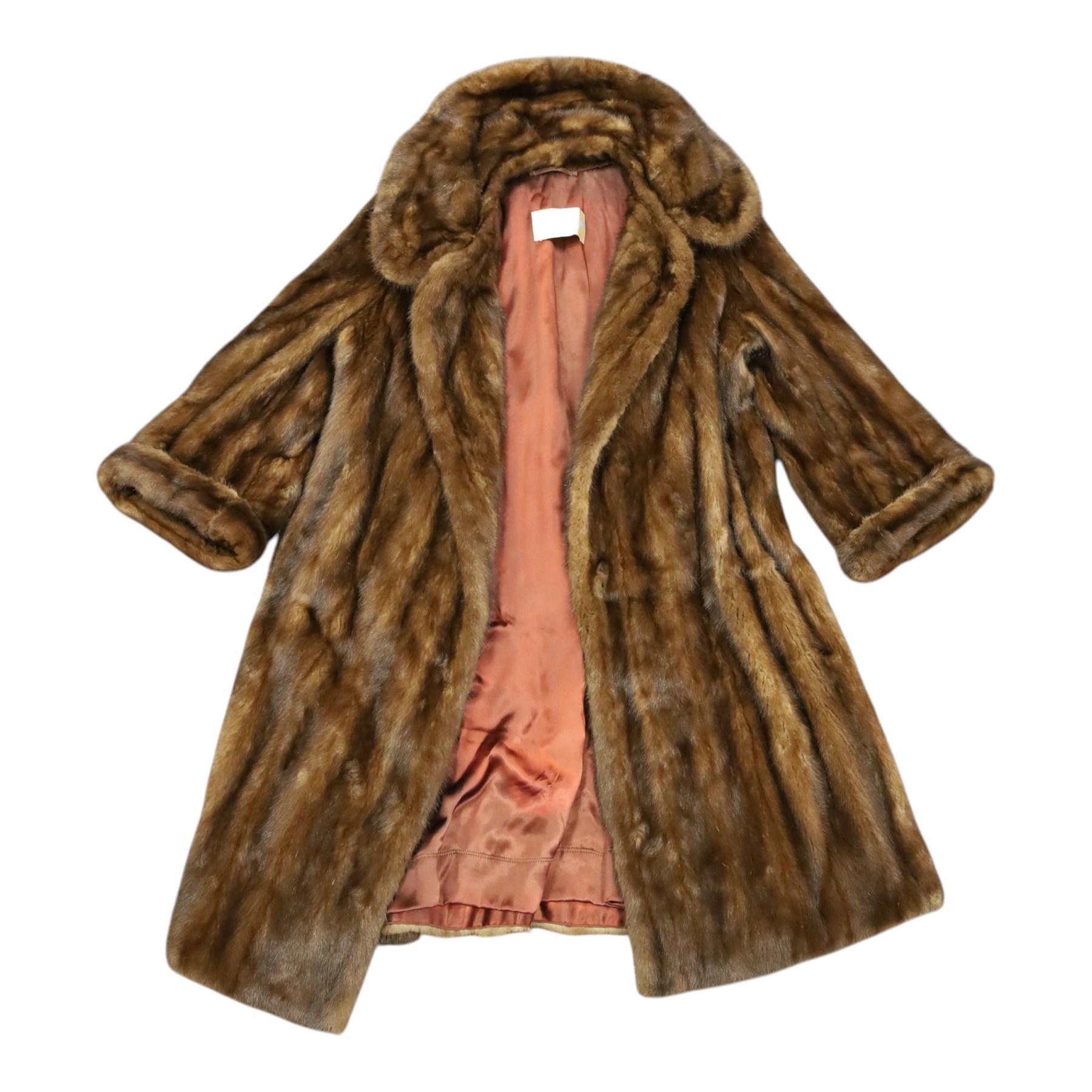 Marshall & Snelgrove three quarter length mink fur coat, together with mink hat, stole, shawl