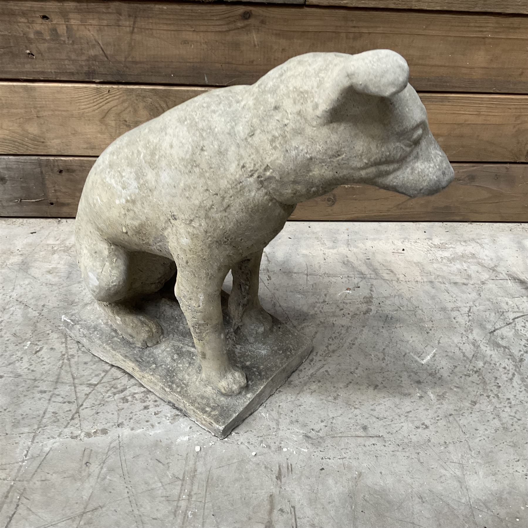 Cast stone garden figure of a Jack Russell terrier