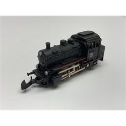 Marklin mini-club 'Z' gauge - DB Diesel Co-Co type locomotive; DB 0-6-0 Rangierlok type shuttle locomotive probably no.8864; and another DB 0-6-0 locomotive probably no.8800; together with an unmarked DB 4-6-2 tender locomotive and DB 2-6-0 tender locomotive; all unboxed (5)