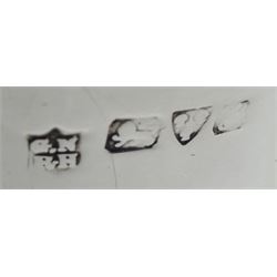 Edwardian silver christening mug by George Nathan & Ridley Hayes, Chester 1909, two silver mustard spoons markers mark P.W, Dublin 1846, six silver napkin rings, silver pierced and engraved picking fork and other flatware, all hallmarked, approx 13.8oz