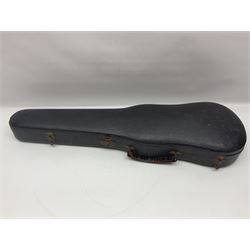 Early 20th century Czechoslovakian violin for re-assembly with 35.5cm two-piece maple back stamped 'Amati', maple ribs and spruce top L59cm; in carrying case with bow
