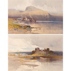 Arthur Tucker (British 1864-1929): 'Ben Nevis from Corpach' and 'Laugharne Castle - Carmar...