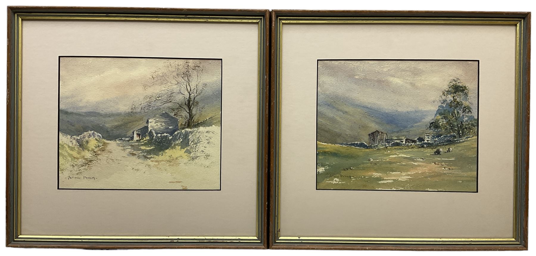 Brian Irving (British 1931-2013): Yorkshire Dales Barns, pair watercolours signed 16cm x 20cm (2)