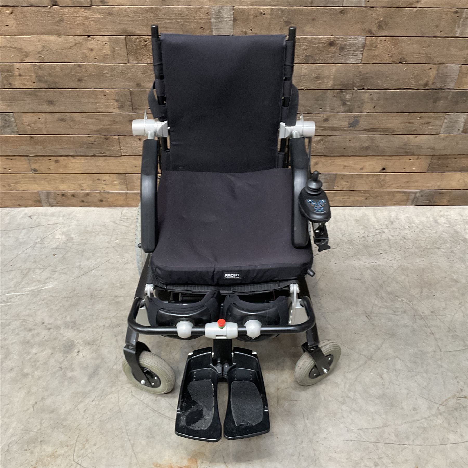 Permobil LSA Lifestand seated and standing wheelchair
