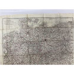 Two WW2 double sided silk escape and evade maps of Europe, comprising: Germany, Belgium, France, Holland, Spain etc,  in canvas envelope stamped Mark II