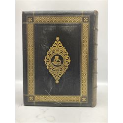 19th century The Illustrated Family Bible with Explanatory Critical & Devotional Commentary, published by  A Fullarton & Co, leather-bound with gilt decoration to cover, with the family register filled in for the Duggleby & Dunn family of Beverley