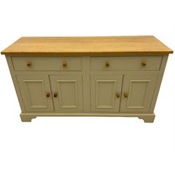 Neptune Furniture - Chichester oak and cream painted sideboard, two drawers over two double cupboards, bracket feet
