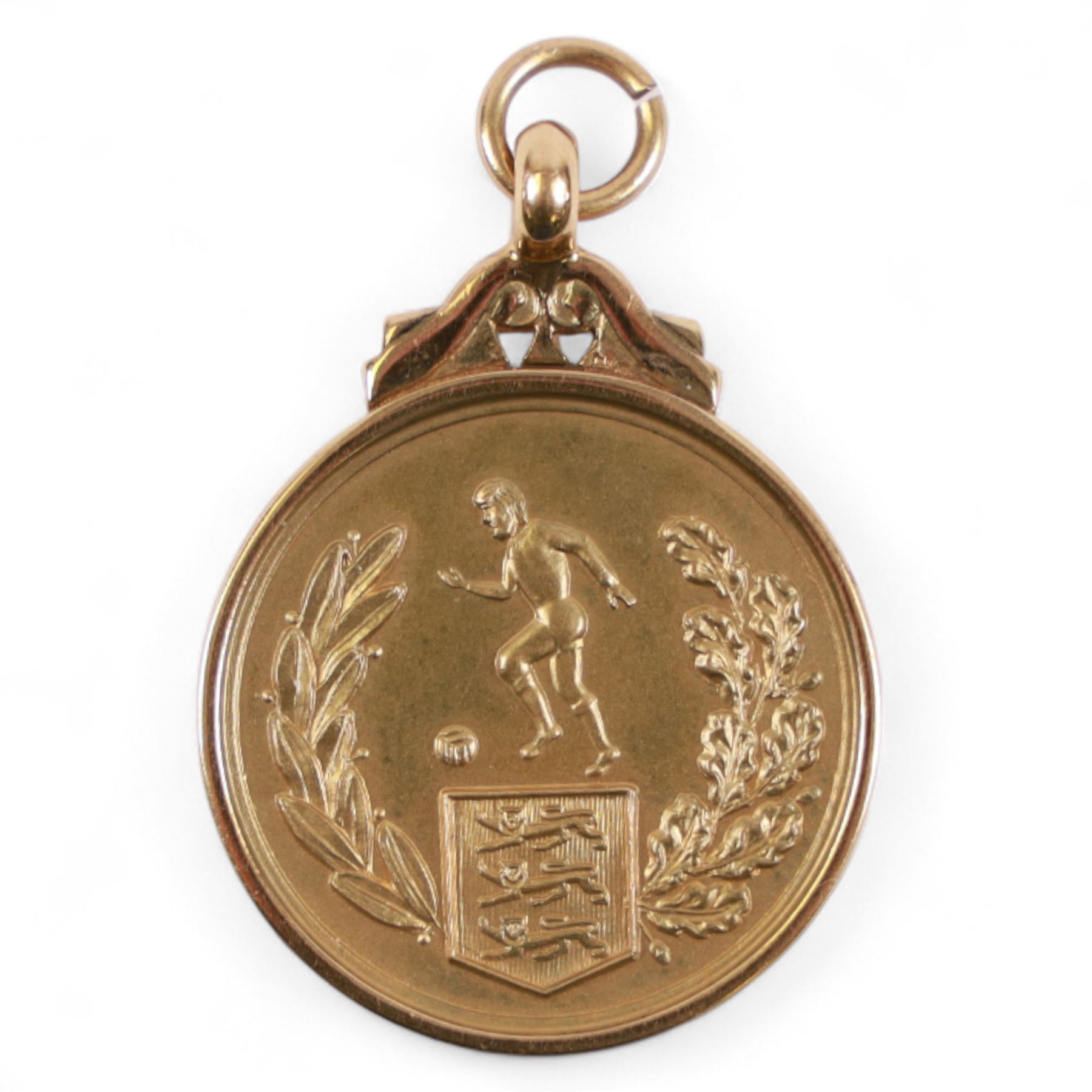 Football Association Challenge Trophy Competition Winners 9ct gold medal, awarded to manager Colin Appleton of Scarborough FC, inscribed with date only, hallmarked Fattorini & Sons, Birmingham 1972