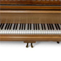 Edwardian C. Bechstein mahogany cased baby grand piano, serial no. 84403 circa 1907, retailed by 1066 Pianos Cambridge, raised on turned and faceted tapering supports terminating in brass castors, H100cm, L183cm
This item has been registered for sale under Section 10 of the APHA Ivory Act