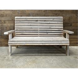 Wooden slatted garden bench