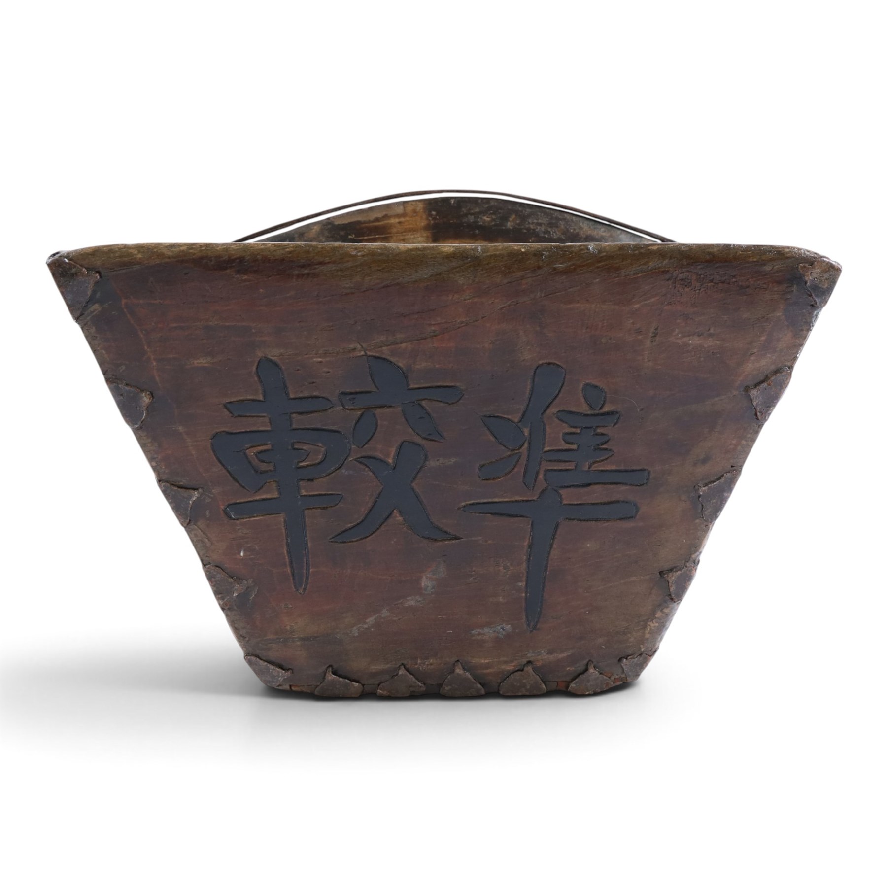 Chinese Dou, together with lacquered tray decorated with figures and bamboo steamer