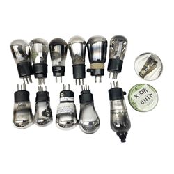 Eleven vintage radio valves, makes inclu