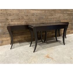 3 x rosewood console table, fitted with two soft-close drawers