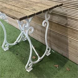 19th century white painted cast iron garden table - THIS LOT IS TO BE COLLECTED BY APPOINTMENT FROM DUGGLEBY STORAGE, GREAT HILL, EASTFIELD, SCARBOROUGH, YO11 3TX