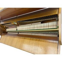Evestaff - 'Minipiano' mid-20th century walnut cased piano, iron framed and overstrung movment
