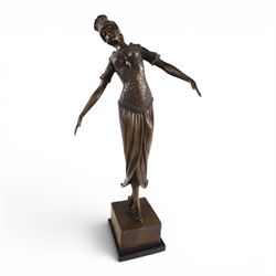After Chiparus three Art Deco figures modelled dances, H60cm 