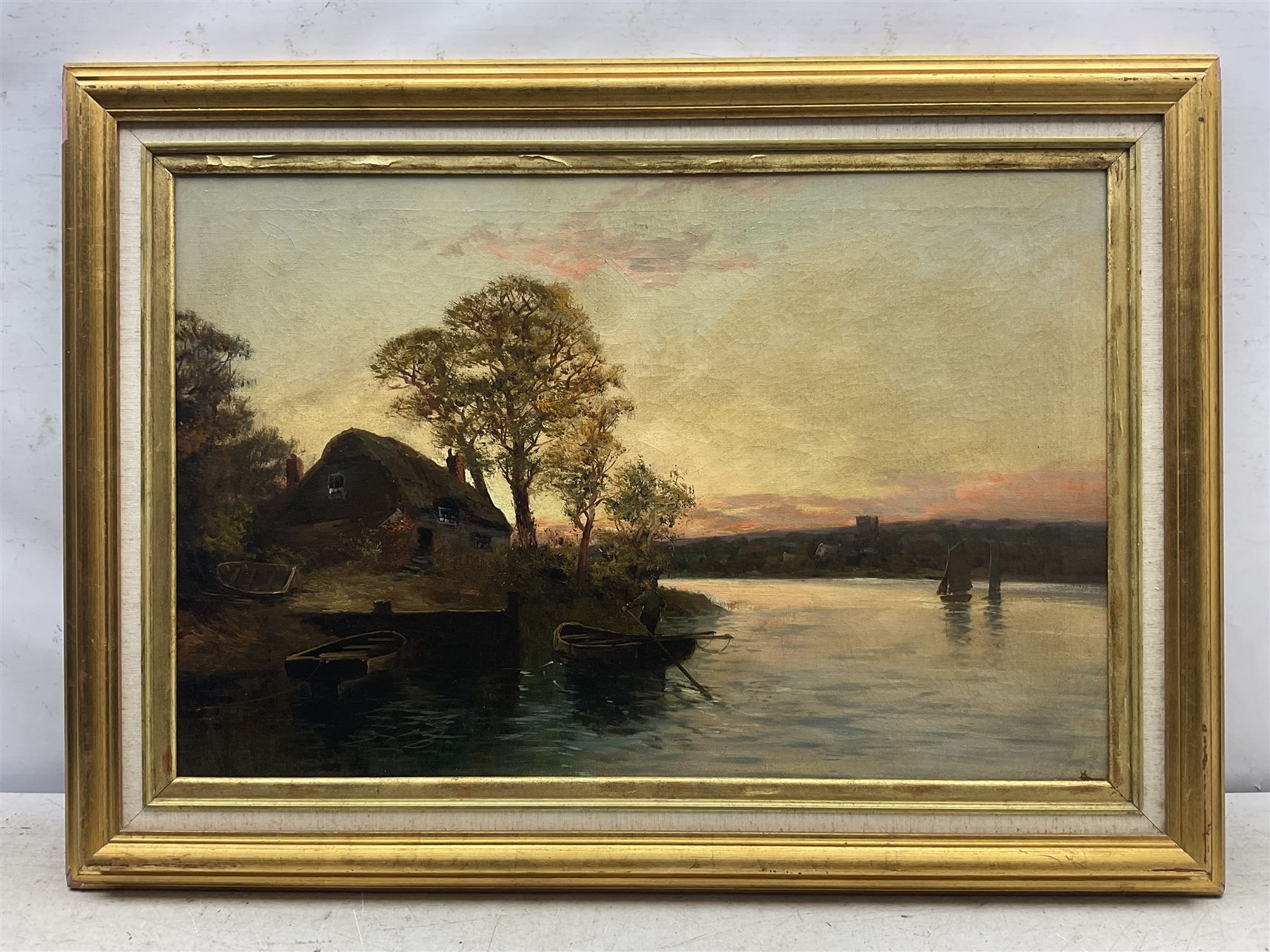 Joel Owen aka Francis E. Jamieson (British 1895-1950): Returning Home, oil on canvas signed 47cm x 72cm 