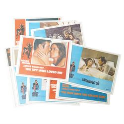  Collection of seventeen James Bond lobby cards starring Sean Connery and Roger Moore incl...