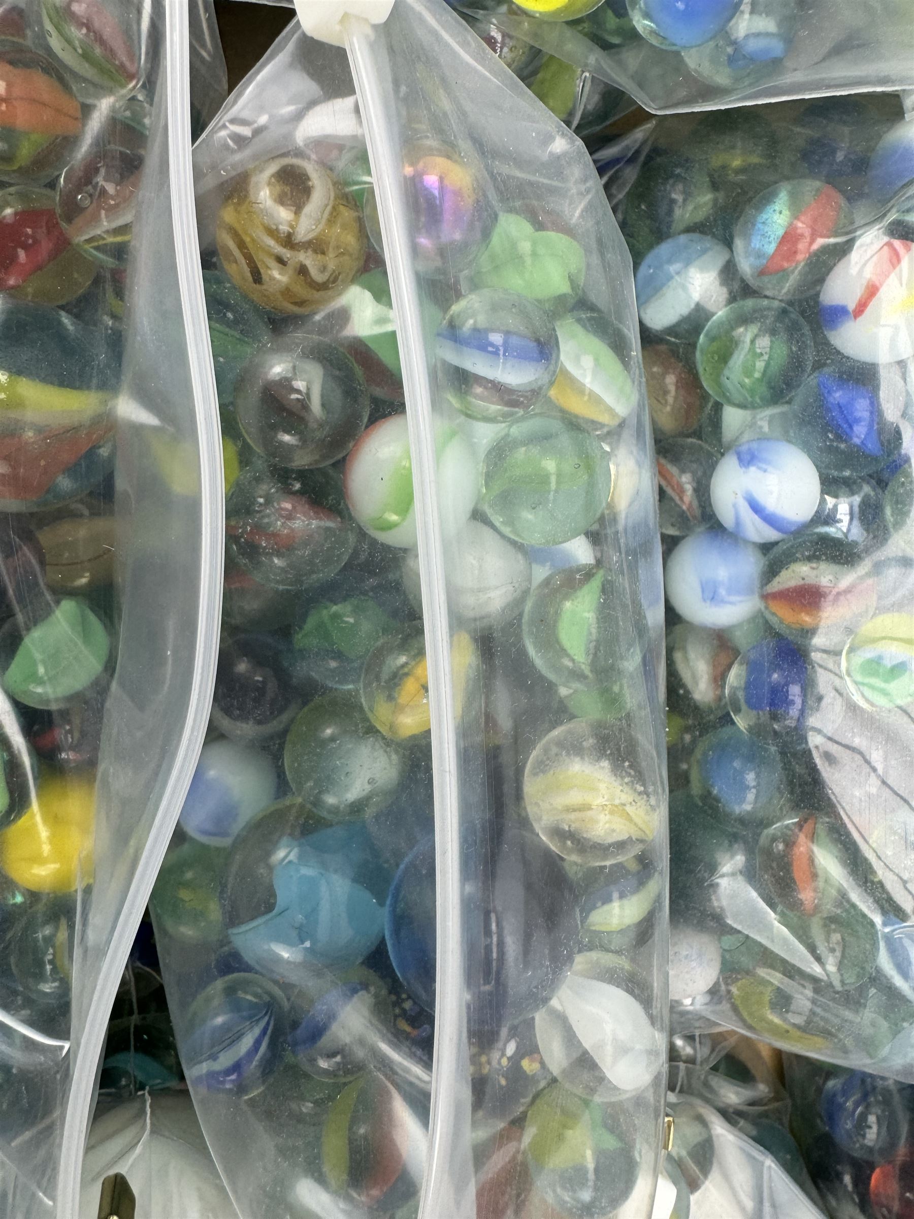 Large quantity of vintage glass marbles, in one box