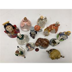 Thirteen Wade Collectors Club figures, comprising six Alice in Wonderland figures; Queen of Hearts, Alice, Mad Hatter, The Doormouse, White Rabbit and Cheshire cat, six Cinderella figures; Fairy Godmother, Cinderella Ready for the Ball, Prince Charming, Cinderella, Clorinda and Thisbe, together with Beauty from Beauty and the Beast, all with original boxes  