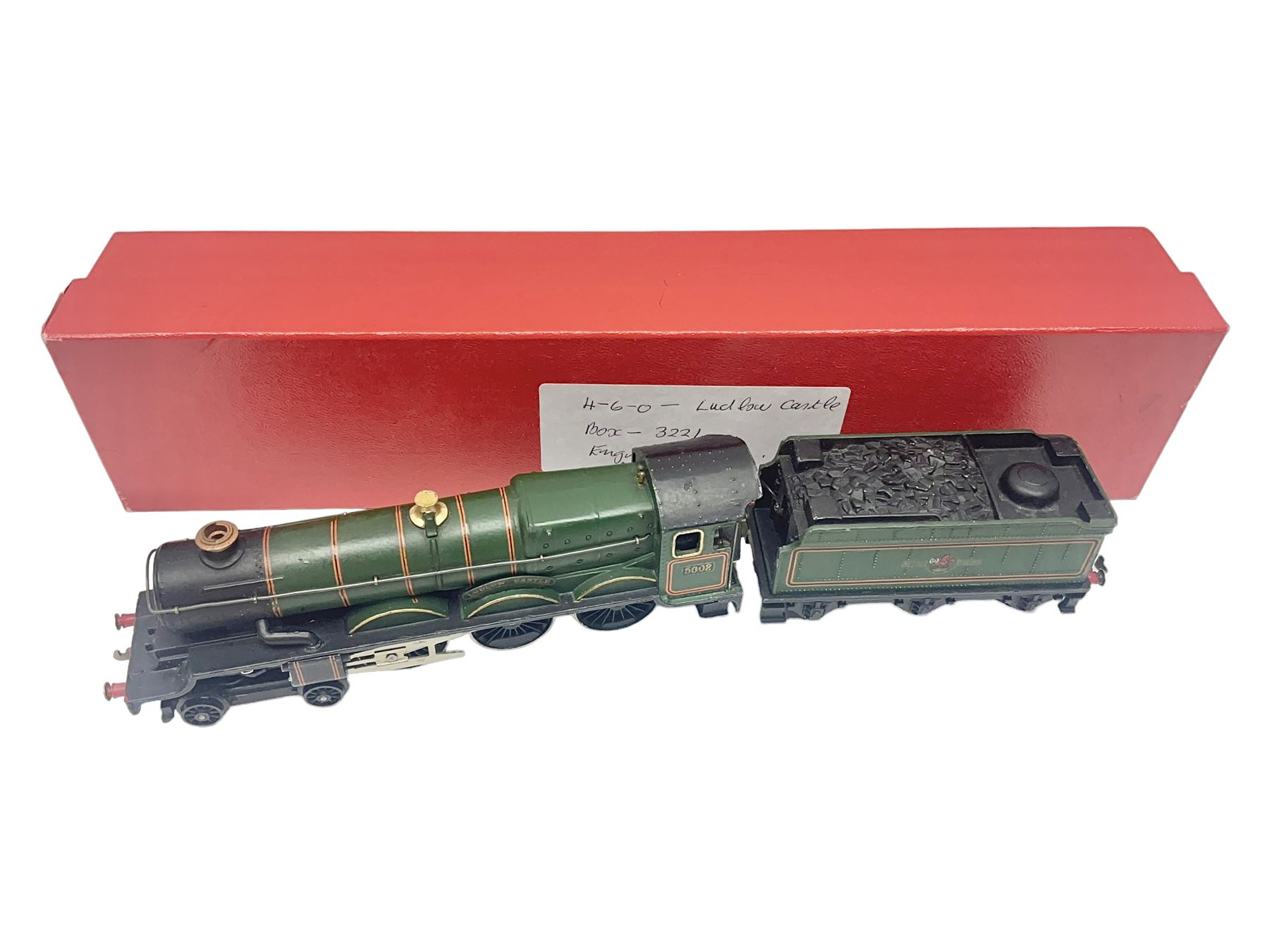 Hornby Dublo - 3-rail Castle Class 4-6-0 locomotive 'Ludlow Castle' No.5002 in lined BR green; in modern unassociated plain red  box