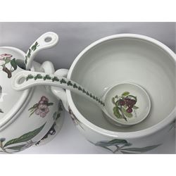 Three Portmeirion soup tureens with covers and ladles, together with vases, large bowls and other Portmeirion items