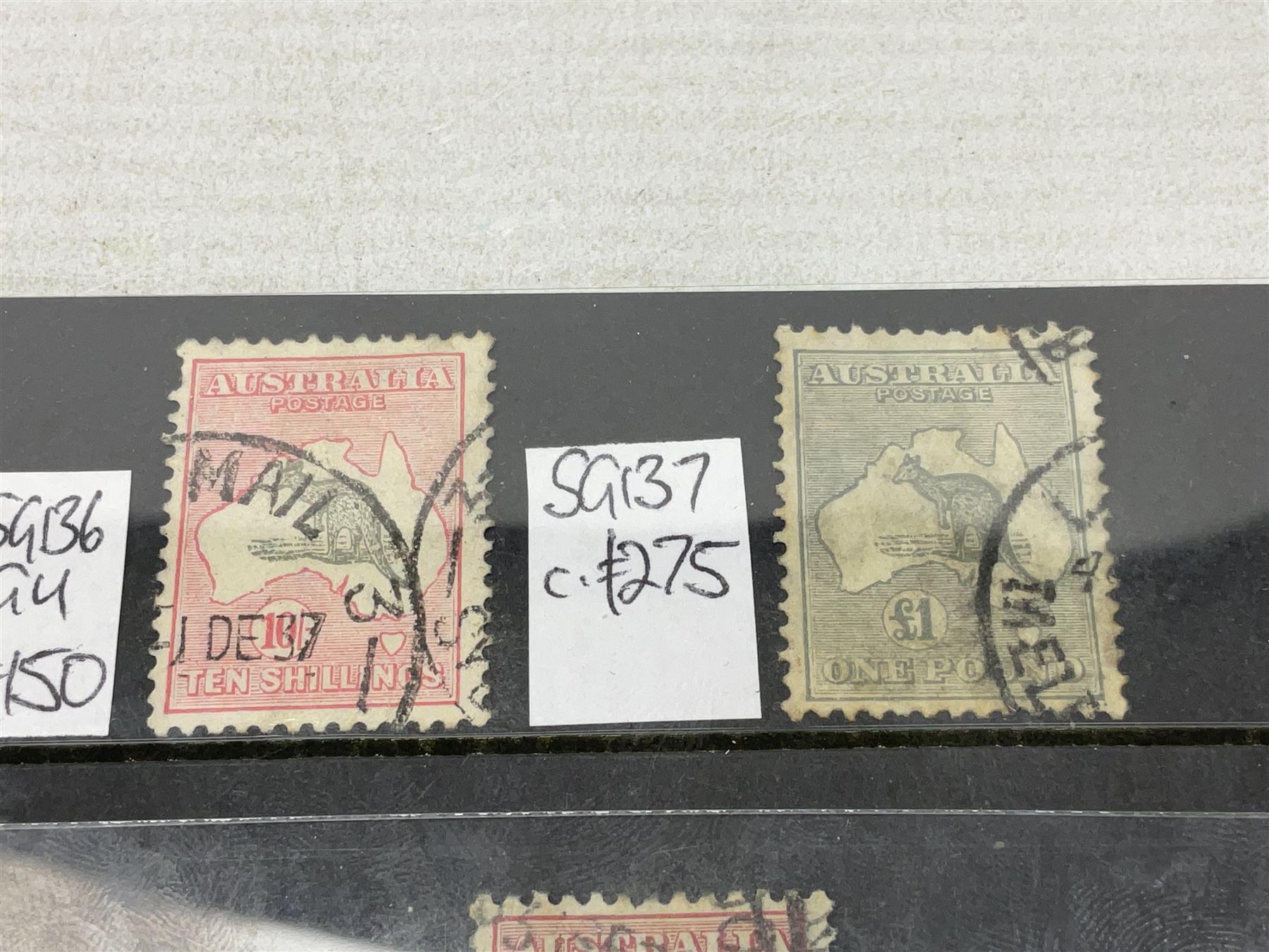 Australian stamps with various Kangaroo issues including used two pounds, King George V Silver Jubilee and other issues etc, housed on stockcards 
