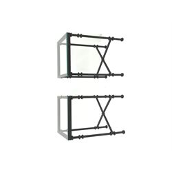 Oka  Furniture - 'Pompidou' pair metal and glass lamp tables