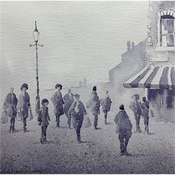 Chris Larkin (British 20th Century): 'Promenade', watercolour signed, dated 2006 and titled verso 27.5cm x 28cm