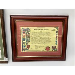 Will's Cigarette cards - Wild Flowers Second Series (framed) together with J Wrigley (British 20th century): 'Great Ayton', pair oils on board signed and two other prints max 38cm x 44cm (5)