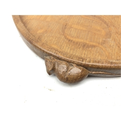  'Mouseman' oak kidney shaped tray by Robert Thompson of Kilburn, W47cm  