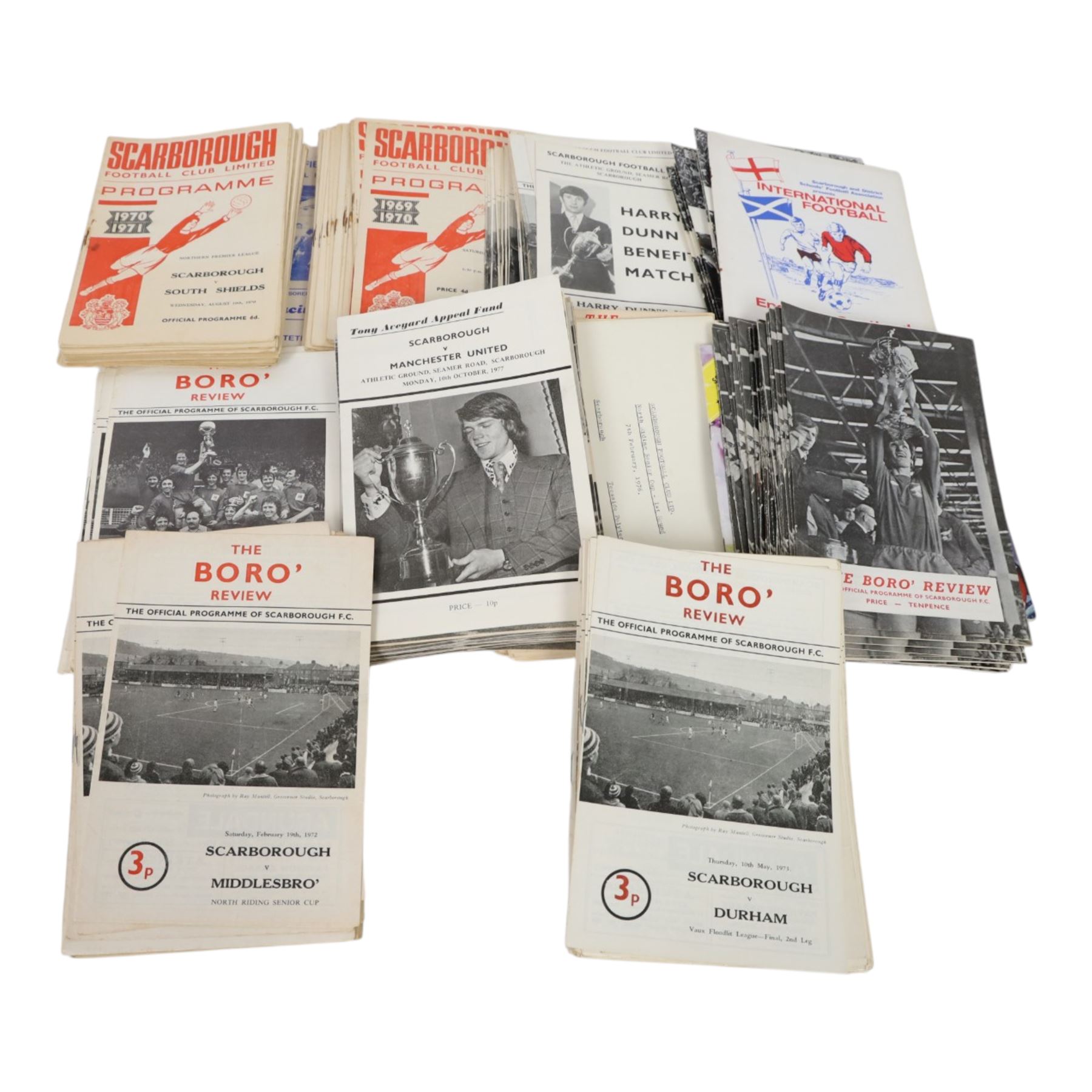 Comprehensive collection of 1970s Scarborough FC football programmes