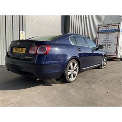 Lexus GS 450h saloon car, 3.5 SE-L, 4 door, CVT Auto
Year: 2011, June
Colour: Blue
Mileage: 52,500 approx.
Fuel: Petrol Hybrid
MOT Exp: 10th October 2024
Reg: SM11 XJA
V5: No

For sale by instruction from a local estate
Buyers Premium 10% plus VAT (12% inc.)