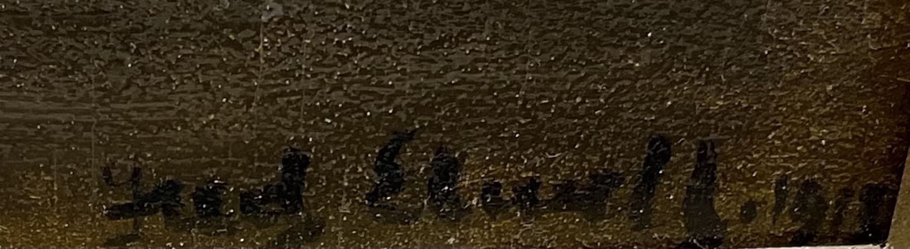 Frederick William Elwell (British 1870-1958): Woodland Waterfall, oil on panel signed and dated 1915, 39cm x 29cm
Provenance: East Yorkshire private collection

