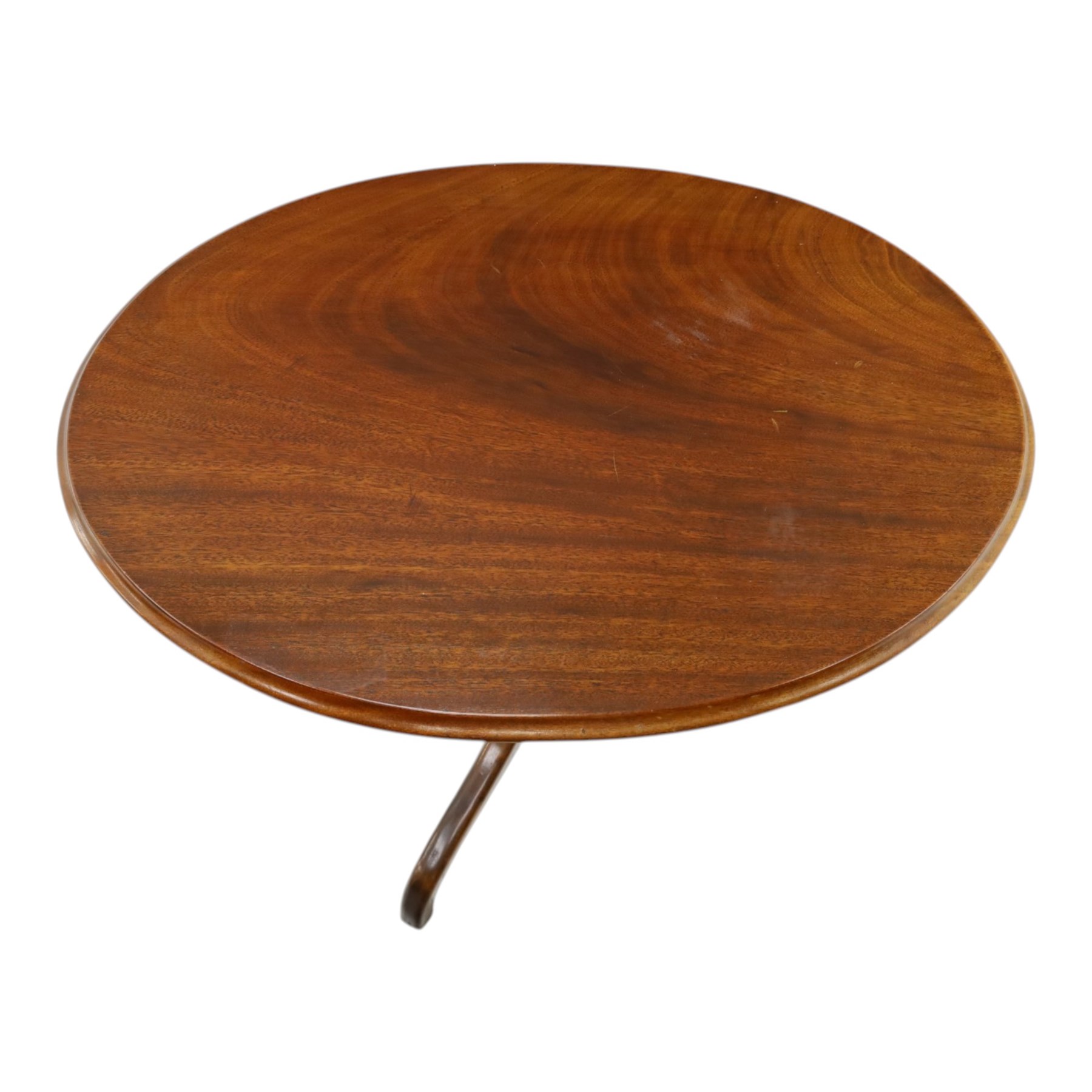 Georgian design mahogany and stained beech oval tilt-top tripod table