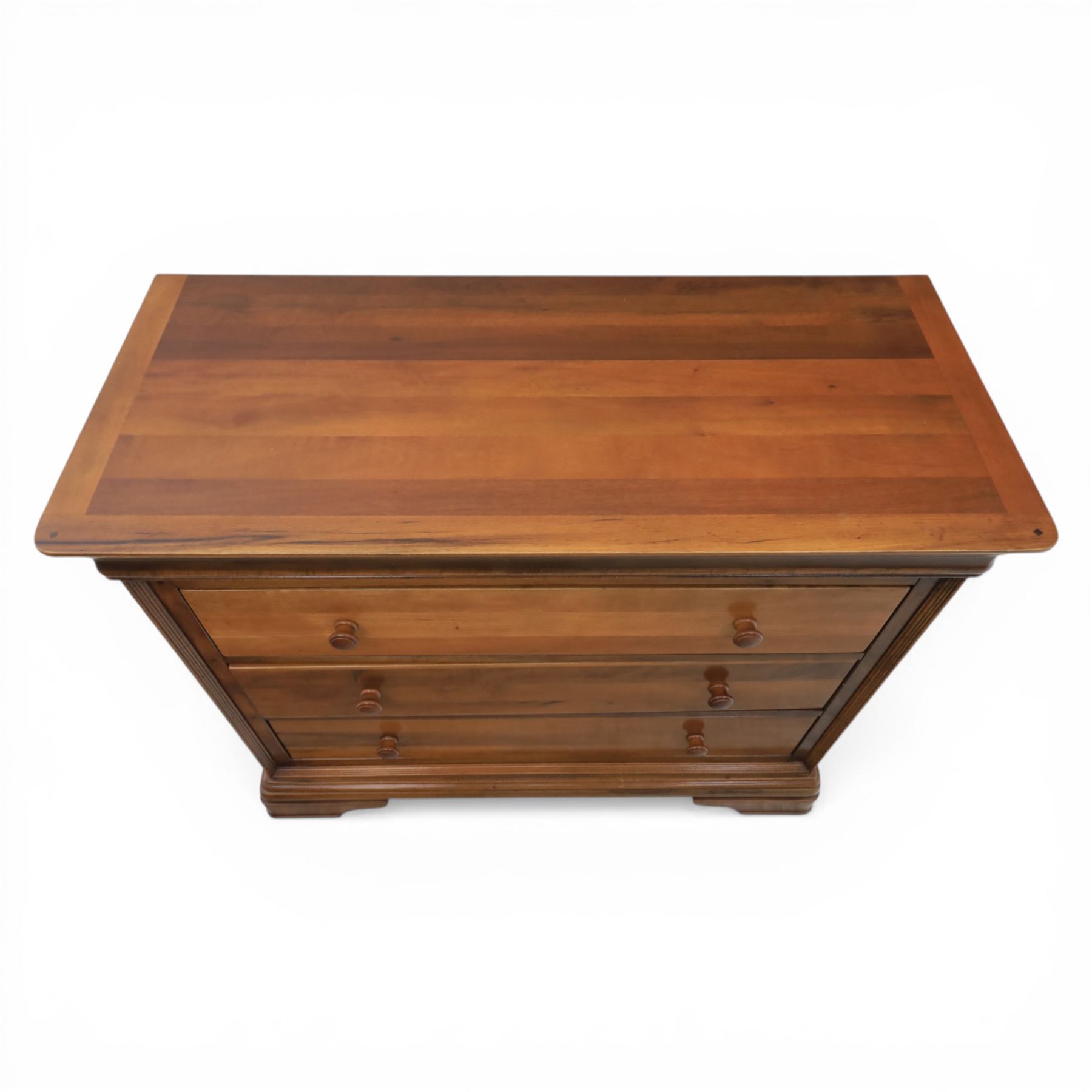 Willis & Gambier - French cherry wood chest fitted with three drawers, on bracket feet