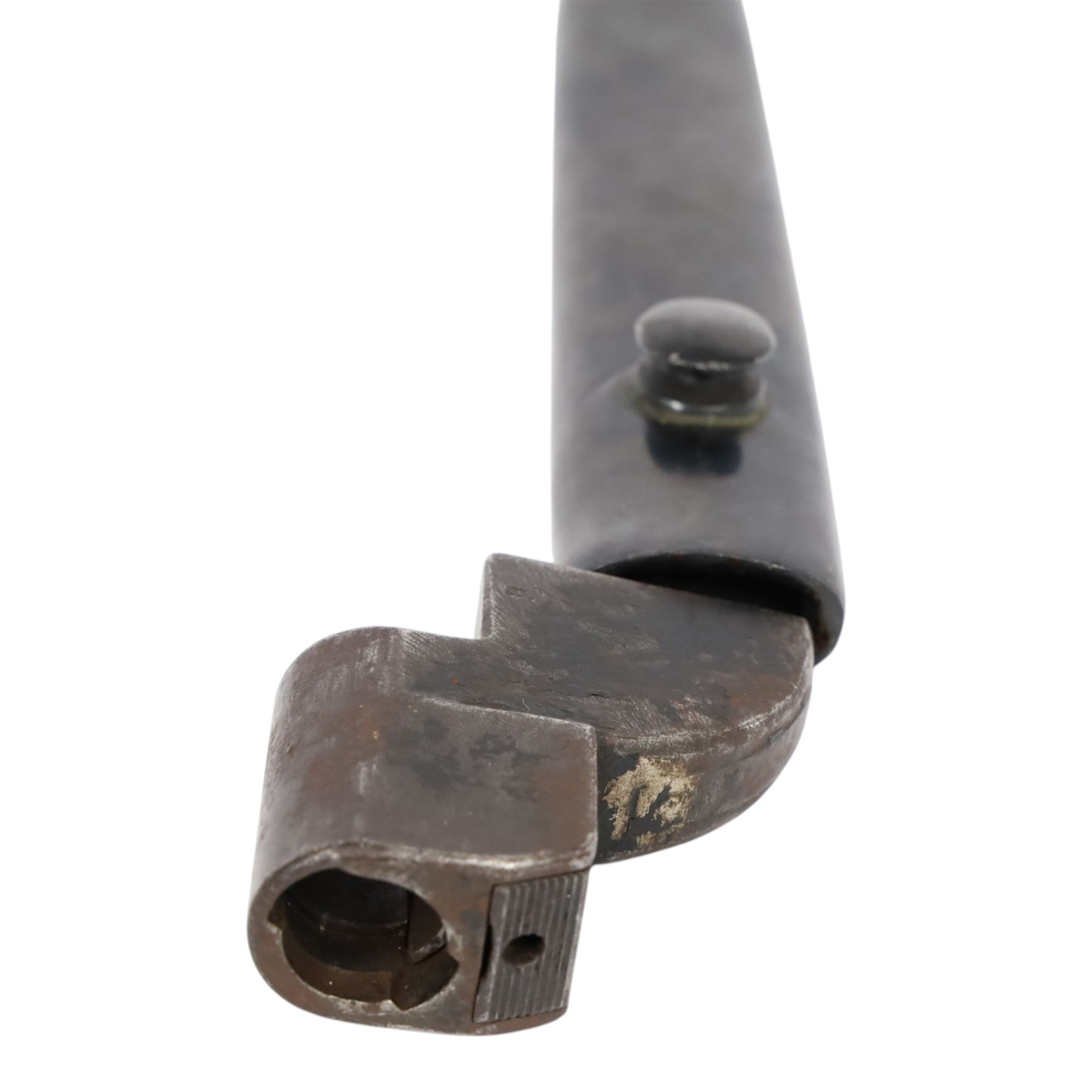 Lee Enfield 1944 knife bayonet with steel sheath, overall L27cm