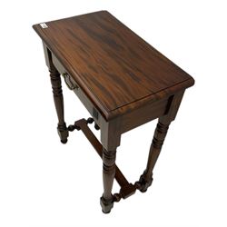 Small mahogany side table with single drawer