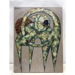 Stewart Bowman Johnson (Scottish 1938-2019): Catawampus, mixed media collage signed   82cm x 61cm 