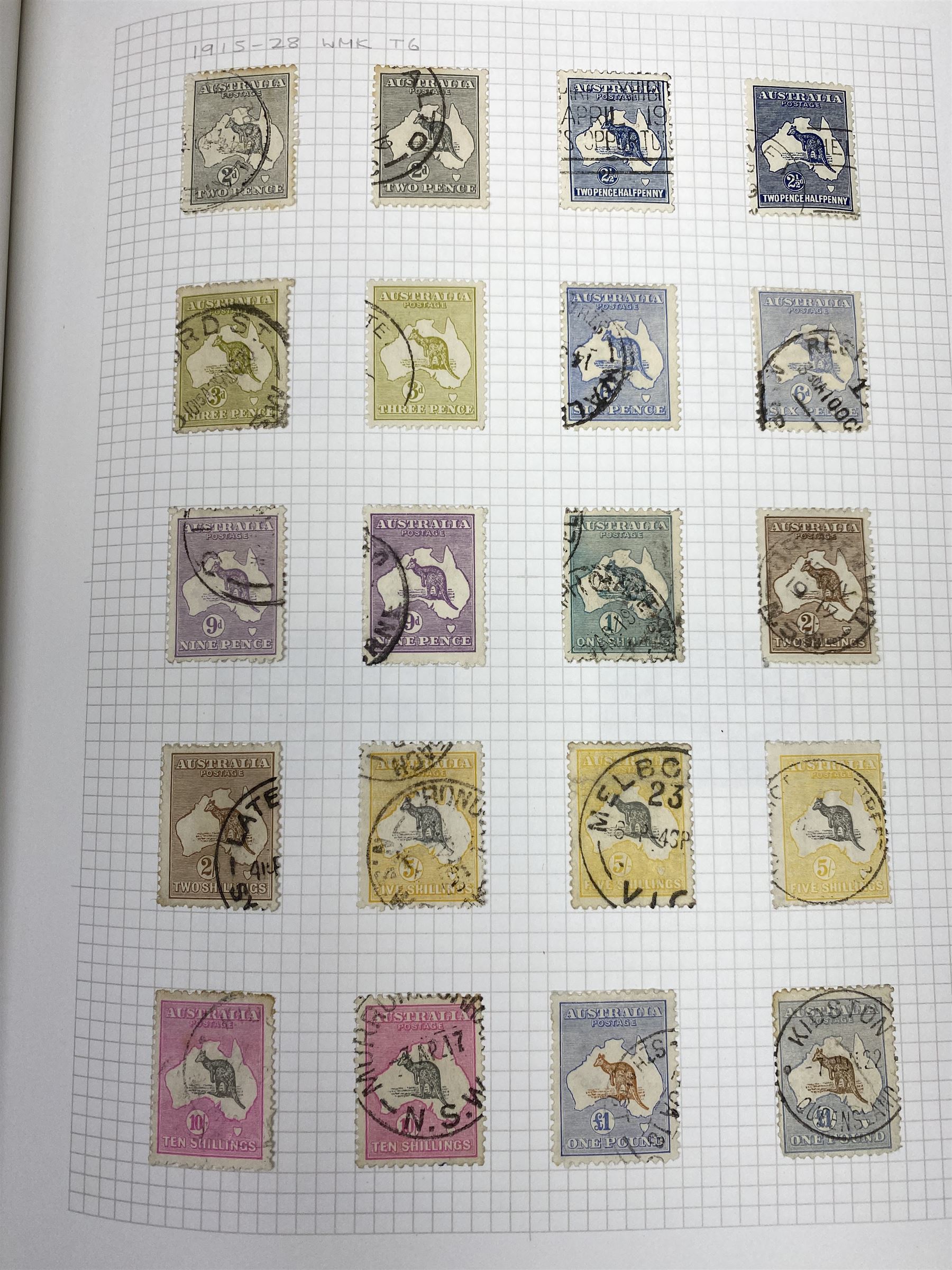 Australia 1913 and later stamps, including used and unused examples, postage due stamps, Queen Elizabeth II issues etc, housed in 'The Utile Hinged Leaf Album'