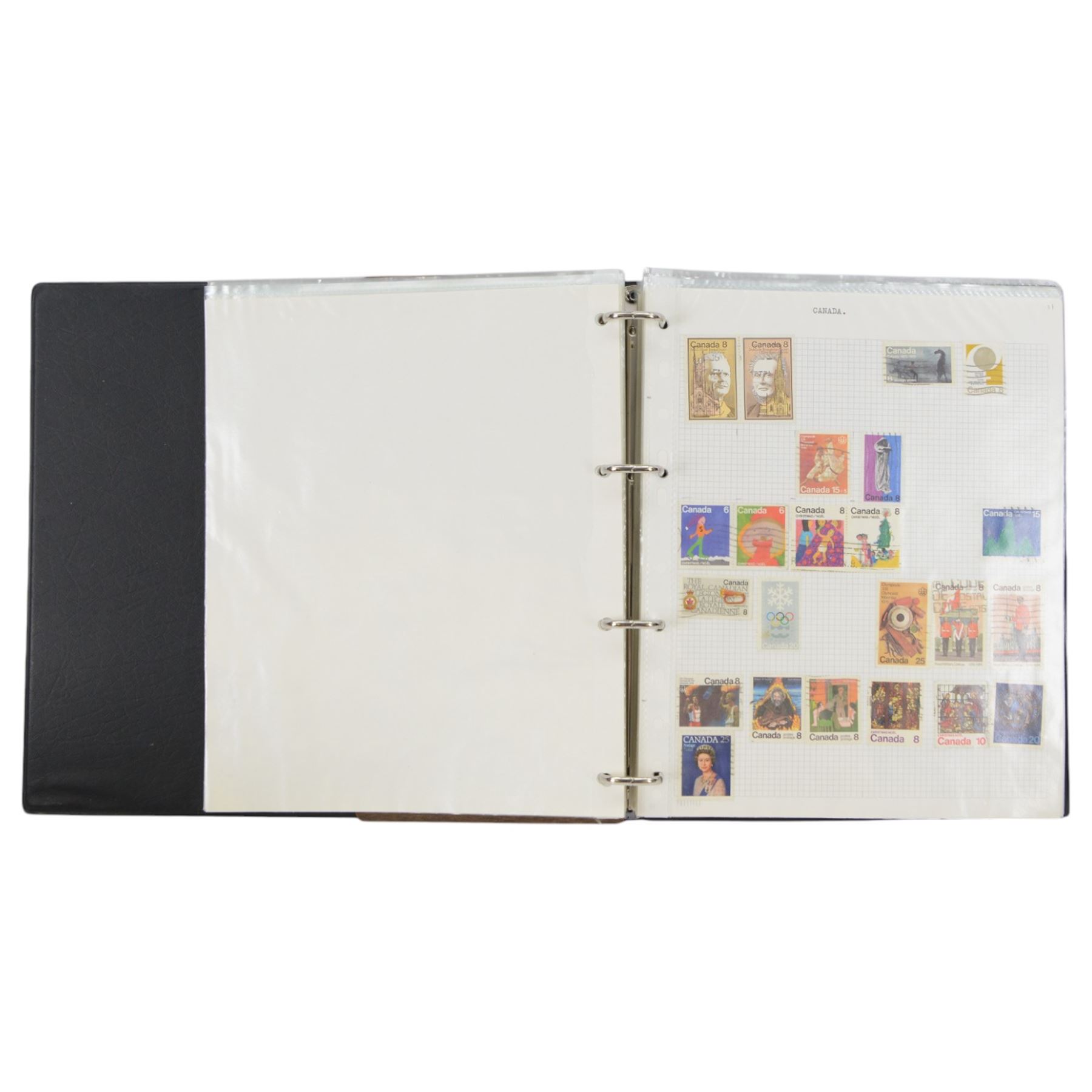 World stamps including Australia, Zimbabwe, Nigeria, Pitcairn Islands, Gilbert and Ellice, Bulgaria, Chile, United States of America, Tunisia, Poland, Greece, China etc, housed in ten ring binder folders