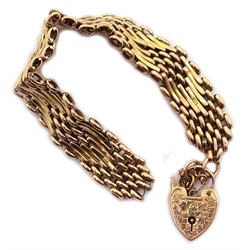  9ct rose gold gate bracelet, hallmarked   