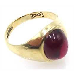9ct gold cabachon ruby ring halllmarked