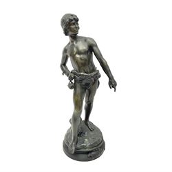 After Auguste Moreau, bronzed figure of 