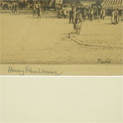 Henry Rushbury (British 1889-1968): 'Paris' and 'Low Tide - La Rochelle', two etchings signed in pencil max 25cm x 34cm (2)