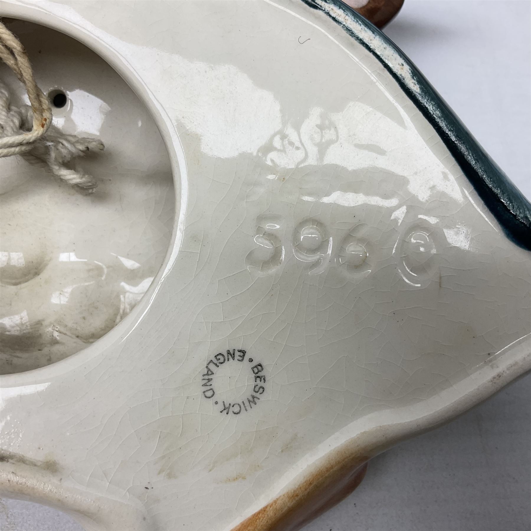 Set of five Beswick graduated wall mounting figures of flying ducks, models from 596/0 to 596/4, largest L29cm