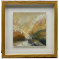 David Baumforth (British 1945-): 'Moorland Path above Hutton le Hole', mixed media signed with monogram, original title label verso 24cm x 24cm  