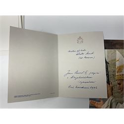 Helen Bradley signed presentation book; quantity of letters and cards from the Pope John Paul II 1970s-1990s; and two Elvis items