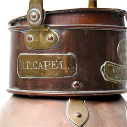 Large copper ships lantern 'Not under Command' by F & T Ross Ltd, Hull, with a plate inscribed 'Hull Fishing Vessel Owners Association Ltd No.731' and another plate inscibed 'S.T.Capel' H46cm
The S T Capel was a deep sea trawler launched in 1929, later renamed Arctic Hunter and used as a minesweeper in WWII