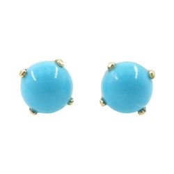 Pair of 9ct gold turquoise stud earrings